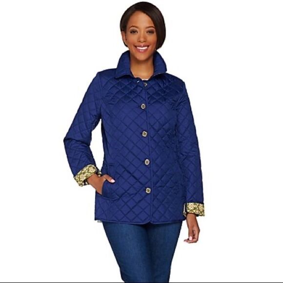 C. Wonder Water Resistant Quilted Barn Jacket with Printed Lining - Picture 2 of 14